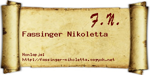 Fassinger Nikoletta névjegykártya