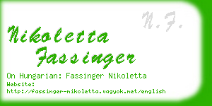 nikoletta fassinger business card